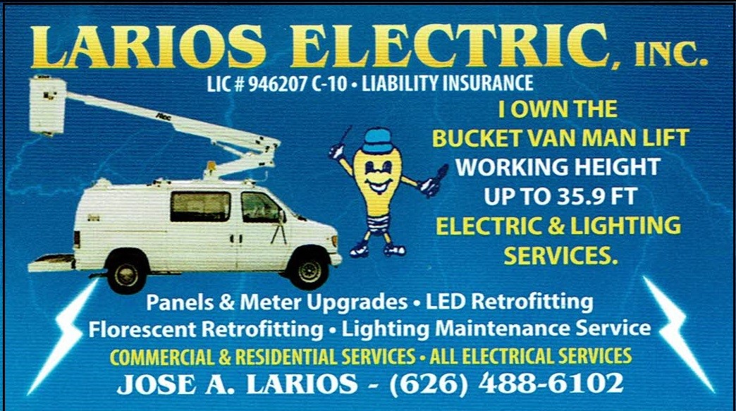 Business Card - Larios Electric Inc